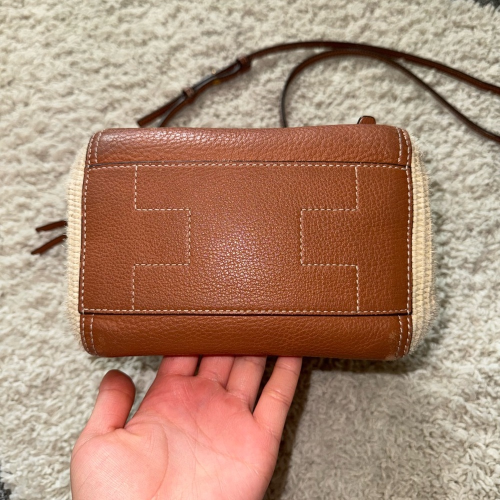 Tory Burch Half Moon straw crossbody bag purse Mini - Picture 7 of 16